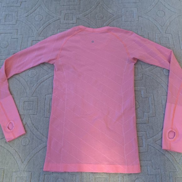 Lululemon Swiftly Tech Long Sleeve Shirt - Peach/Coral/Pink Colour - Picture 3 of 9